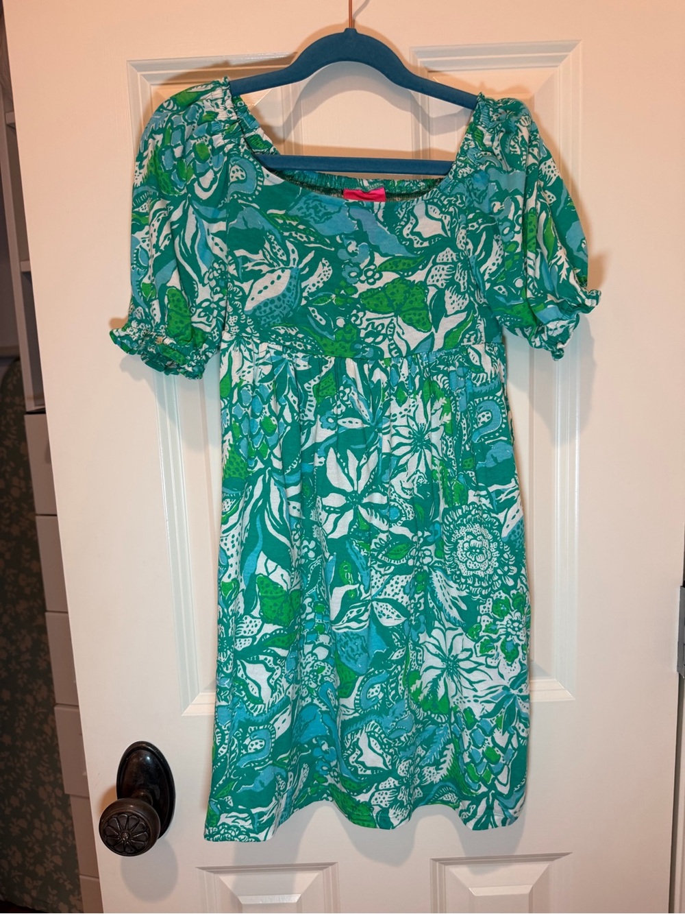 Lilly Pulitzer Girls Mini Delaney Dress Botanical Green Safari Sangria